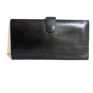Vintage unisex Black Leather large passport, travel, Wallet